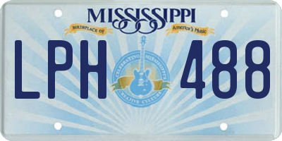 MS license plate LPH488