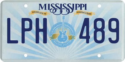 MS license plate LPH489