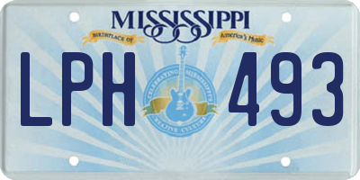 MS license plate LPH493