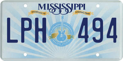 MS license plate LPH494