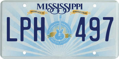 MS license plate LPH497