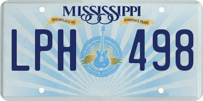 MS license plate LPH498