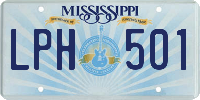 MS license plate LPH501