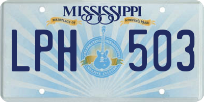 MS license plate LPH503