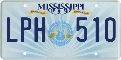 MS license plate LPH510