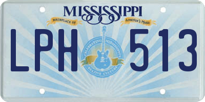 MS license plate LPH513