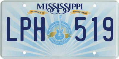 MS license plate LPH519