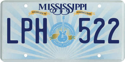 MS license plate LPH522
