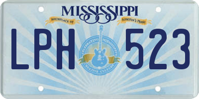 MS license plate LPH523