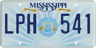MS license plate LPH541