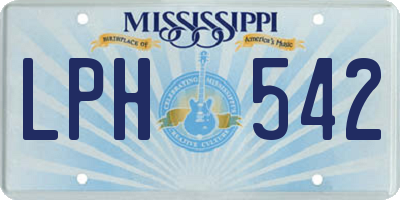 MS license plate LPH542