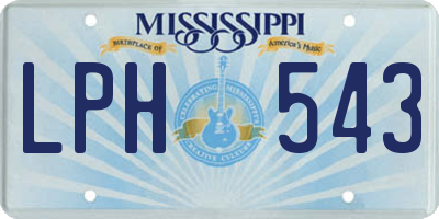 MS license plate LPH543