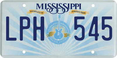 MS license plate LPH545