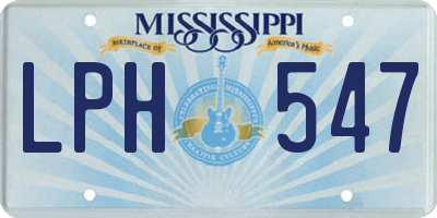 MS license plate LPH547