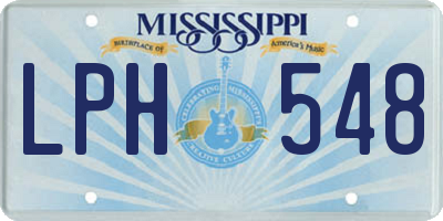 MS license plate LPH548
