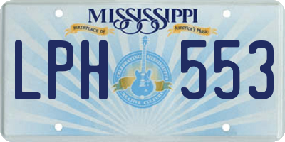 MS license plate LPH553