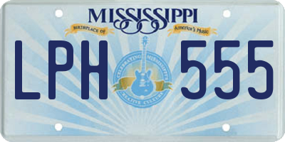 MS license plate LPH555