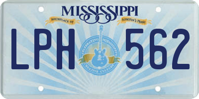 MS license plate LPH562