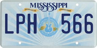 MS license plate LPH566