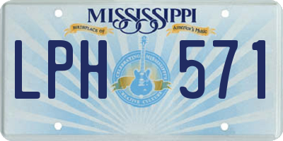 MS license plate LPH571