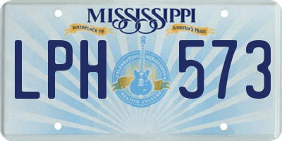 MS license plate LPH573