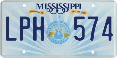 MS license plate LPH574