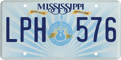MS license plate LPH576