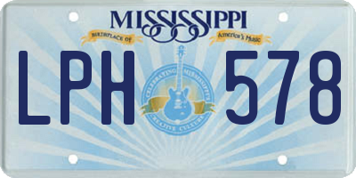 MS license plate LPH578