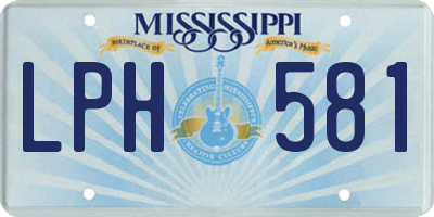 MS license plate LPH581