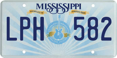 MS license plate LPH582