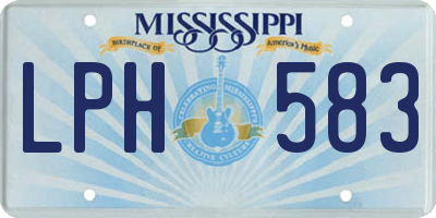 MS license plate LPH583
