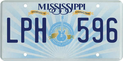 MS license plate LPH596