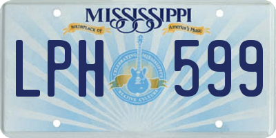 MS license plate LPH599