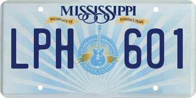 MS license plate LPH601