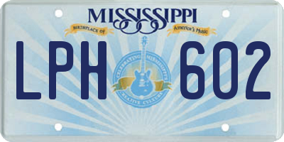 MS license plate LPH602