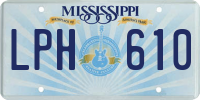MS license plate LPH610