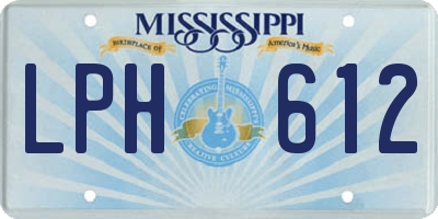 MS license plate LPH612