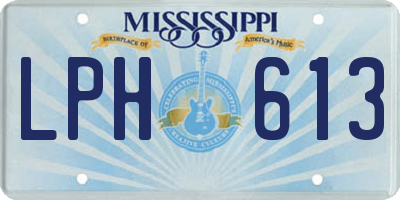 MS license plate LPH613