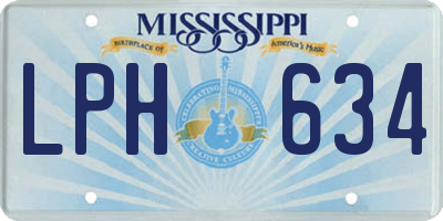 MS license plate LPH634