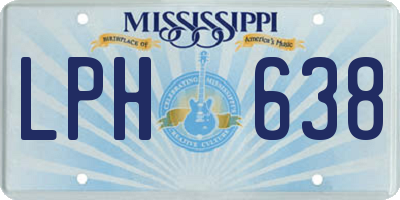 MS license plate LPH638
