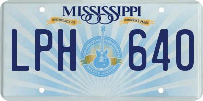 MS license plate LPH640