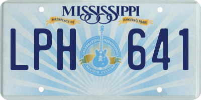 MS license plate LPH641