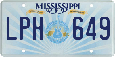 MS license plate LPH649