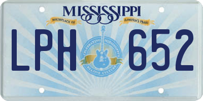 MS license plate LPH652