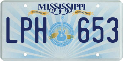 MS license plate LPH653