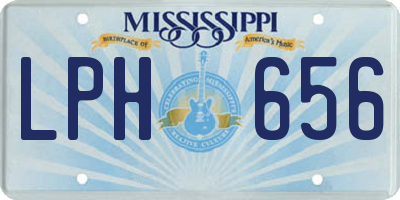 MS license plate LPH656