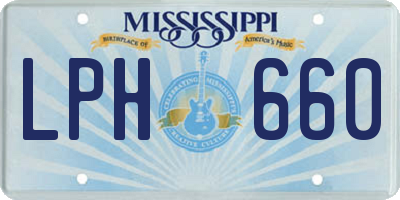 MS license plate LPH660