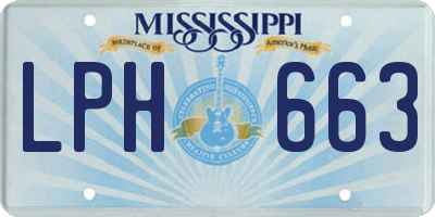 MS license plate LPH663