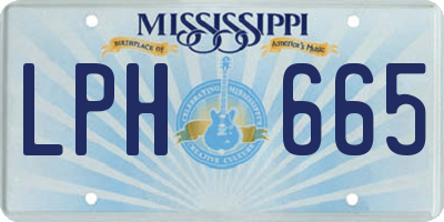 MS license plate LPH665