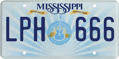 MS license plate LPH666